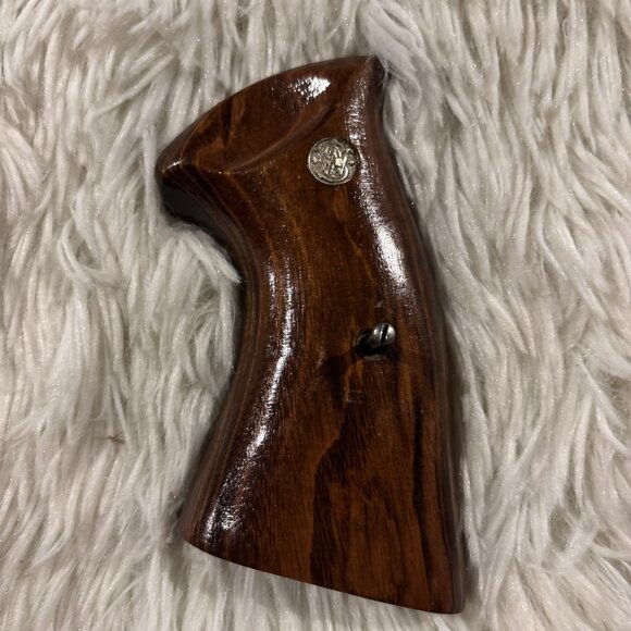 Smith And Wesson OEM Wood Square Butt Grips NOS - Picture 5 of 7